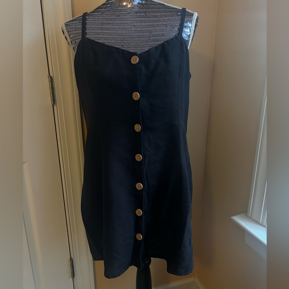 Urban Outfitters Linen Sleeveless Button Up Dress | Size XL